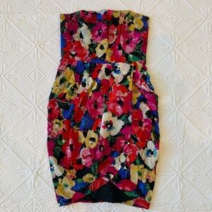 Shoshanna Multicolor Floral Strapless Mini Dress Size 2